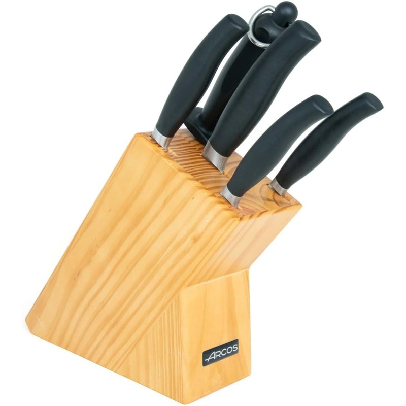 Arcos Clara Series - 5 Pc. Knife Block Set, Includes Sharpening Steel