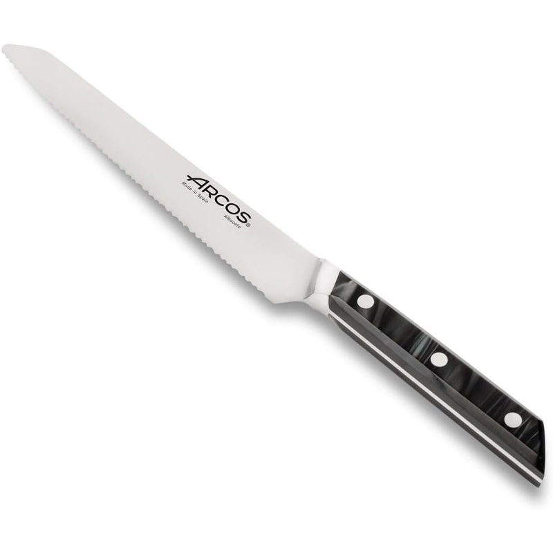 Arcos Eclipse Series - 8" Serrated Bread Knife, Black Acrylic Handle