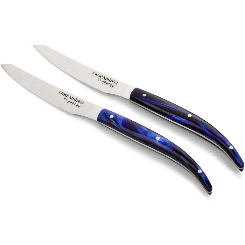 Arcos Jos Andrs Series - 2 Pc. Steak Knife Set, Blue Pearly Marbled Handle