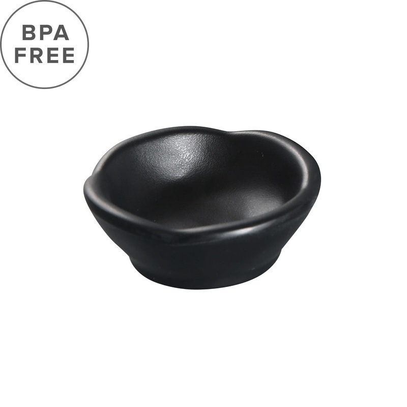 Melamine Black Matte Sauce Dish 3.75" x 2.25" (Set of 12)