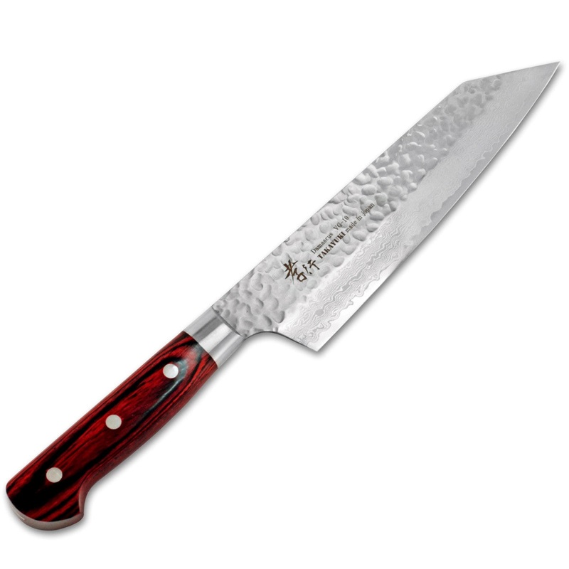 Sakai Takayuki Damascus Hammered VG-10 Kengata Gyuto 200mm (7.9")