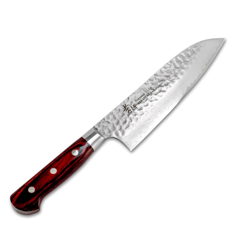 Sakai Takayuki Damascus Hammered VG-10 Santoku 180mm (7.1")