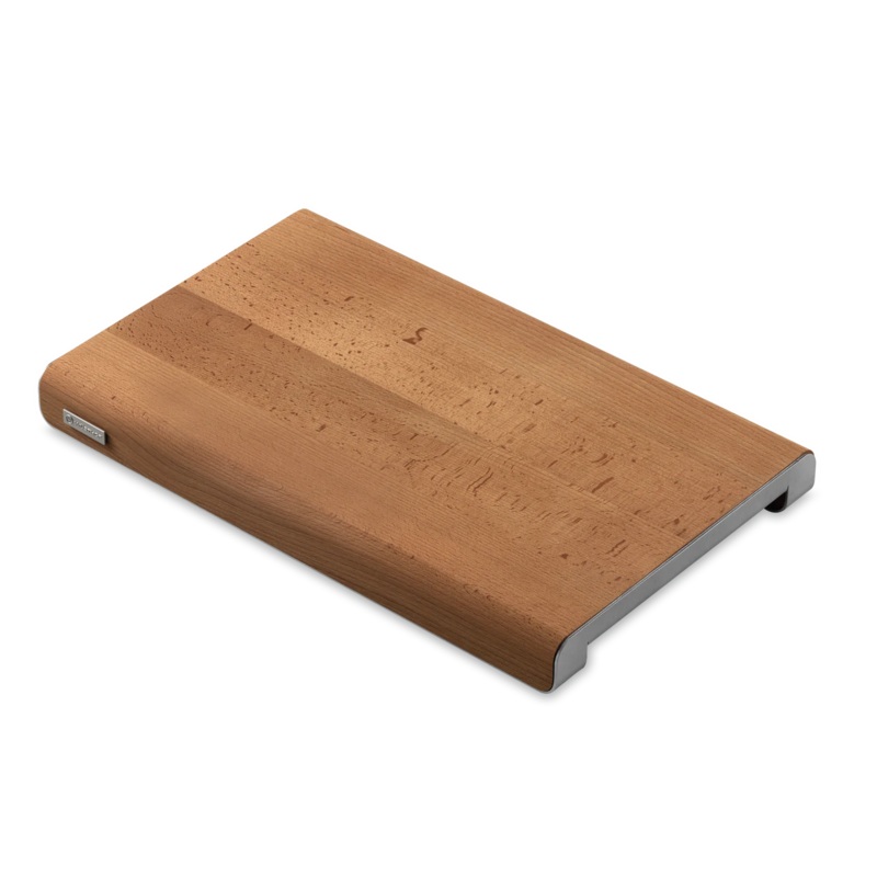 Wusthof - 15.75" x 9.8" x 1.5" Medium Cutting Board - Heat Treated Beech & Stainless Steel