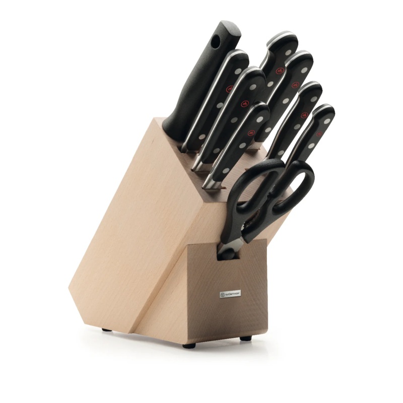 Wusthof Classic - 10 Pc. Knife Block Set, Beech Wood