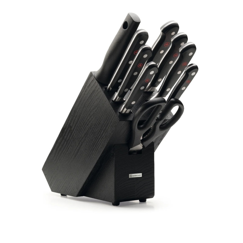 Wusthof Classic - 10 Pc. Knife Block Set, Black Ash Wood