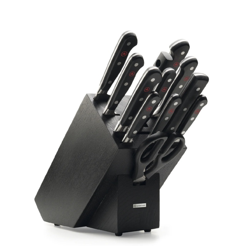 Wusthof Classic - 13 Pc. Knife Block Set, Black Ash Wood