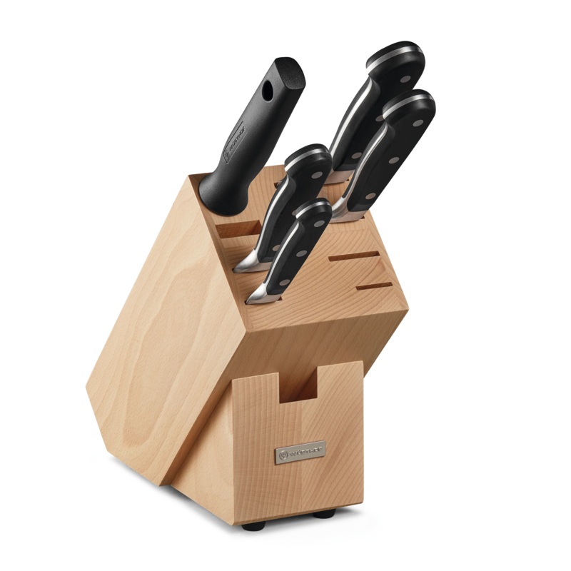 Wusthof Classic - 6 Pc. Knife Block Set, Beech Wood