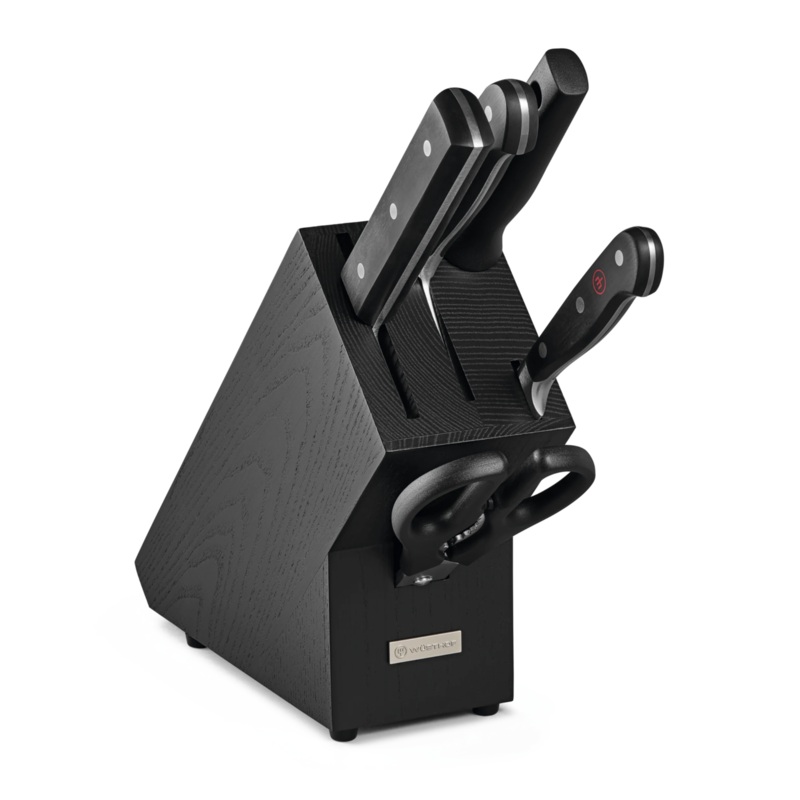Wusthof Classic - 6 Pc. Knife Block Set, Black Ash Wood