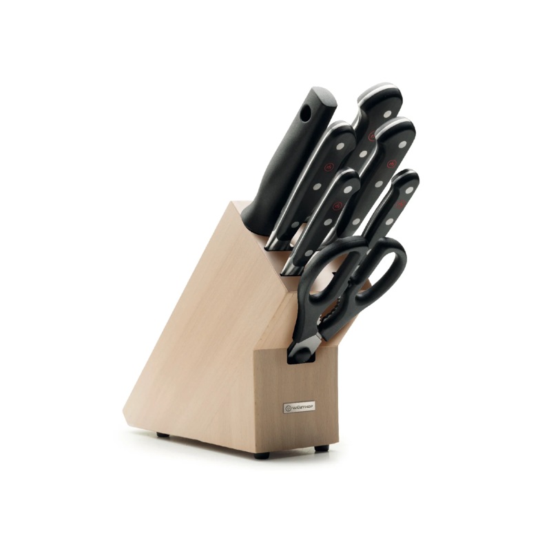 Wusthof Classic - 8 Pc. Knife Block Set, Beech Wood