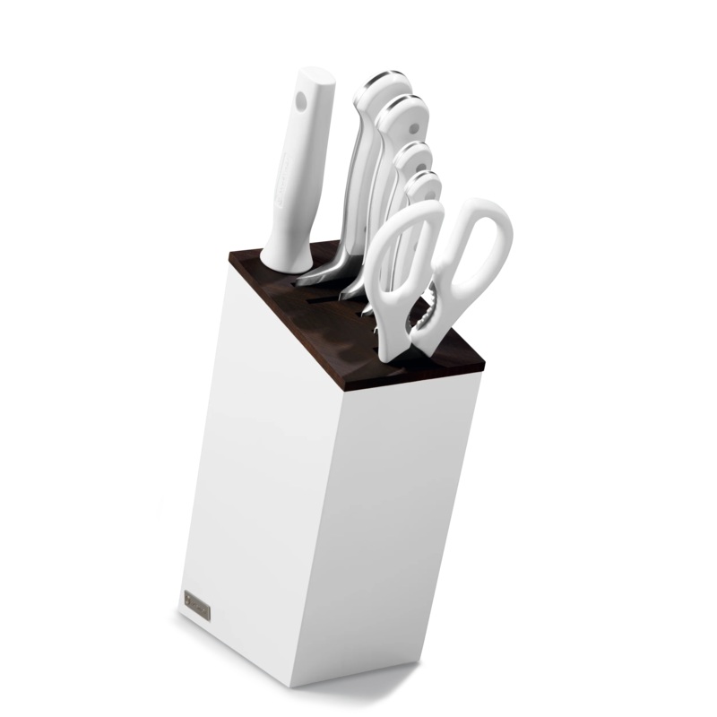 Wusthof Classic White -  7 Pc. Knife Block Set with Bread Knife