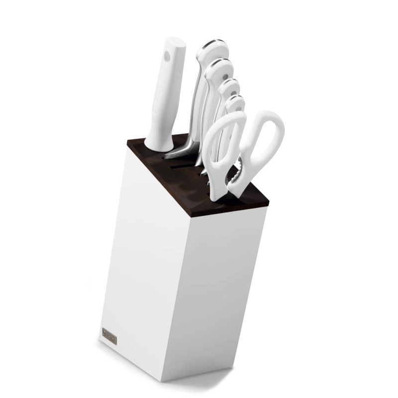 Wusthof Classic White -  7 Pc. Knife Block Set with Santoku Knife