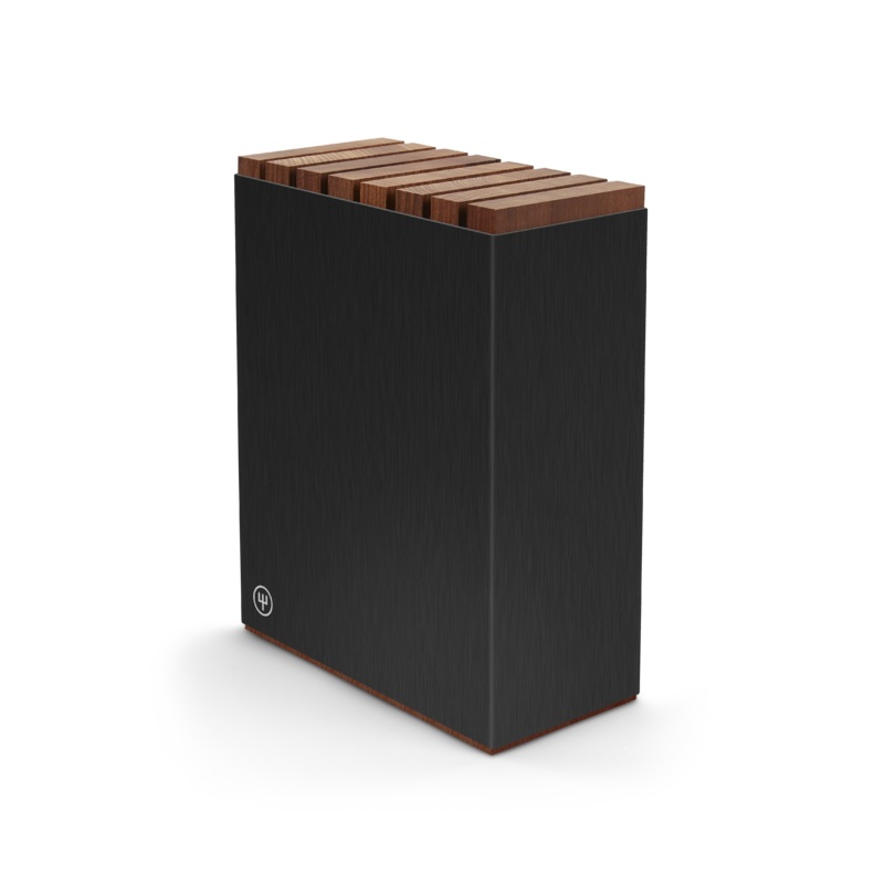 Wusthof Performer 7-Slot Black Aluminum Knife Block w/Wood Insert