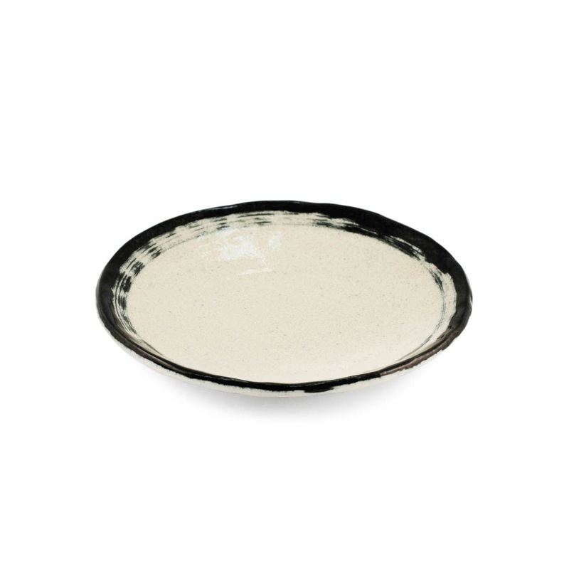 Brushstroke Rimmed Side Plate Kozara 6.5" dia