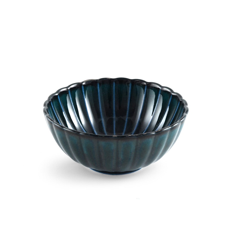 Giyaman Daisy Glossy Blue Kobachi Bowl 10 fl oz / 4.96" dia
