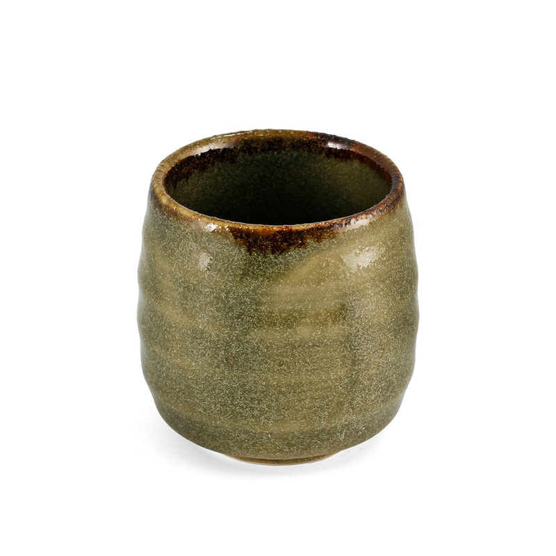 Green Karatsu Yunomi Teacup 5.8 fl oz / 2.8" dia