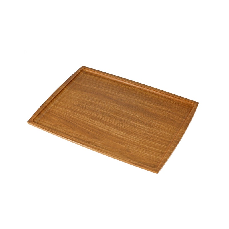 Non-slip Rectangular Tray with Wooden Pattern 13" x 9.5"