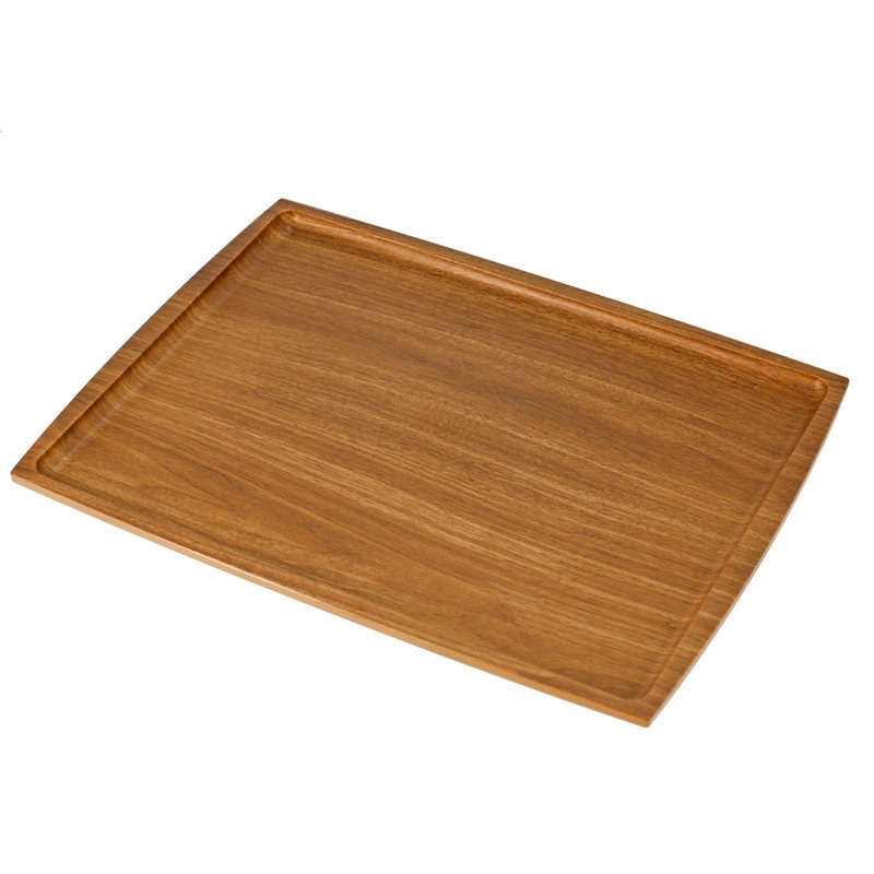 Non-slip Rectangular Tray with Wooden Pattern 16.5" x 12.6"