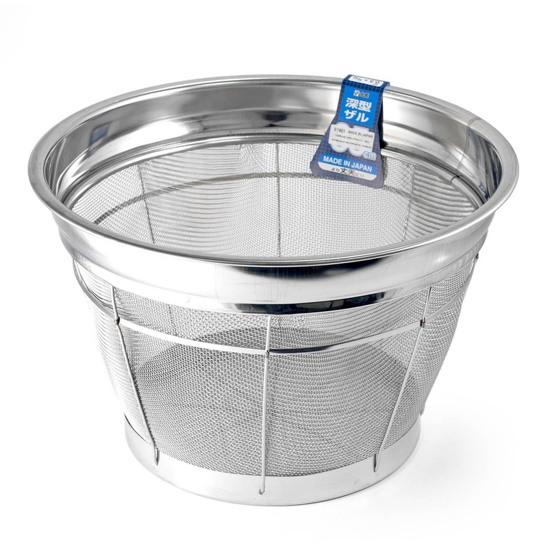 Stainless Heavy Duty Rice Colander Kome Age Zaru 13.75" dia