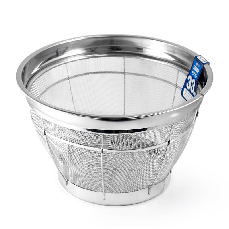 Stainless Heavy Duty Rice Colander Kome Age Zaru 13" dia