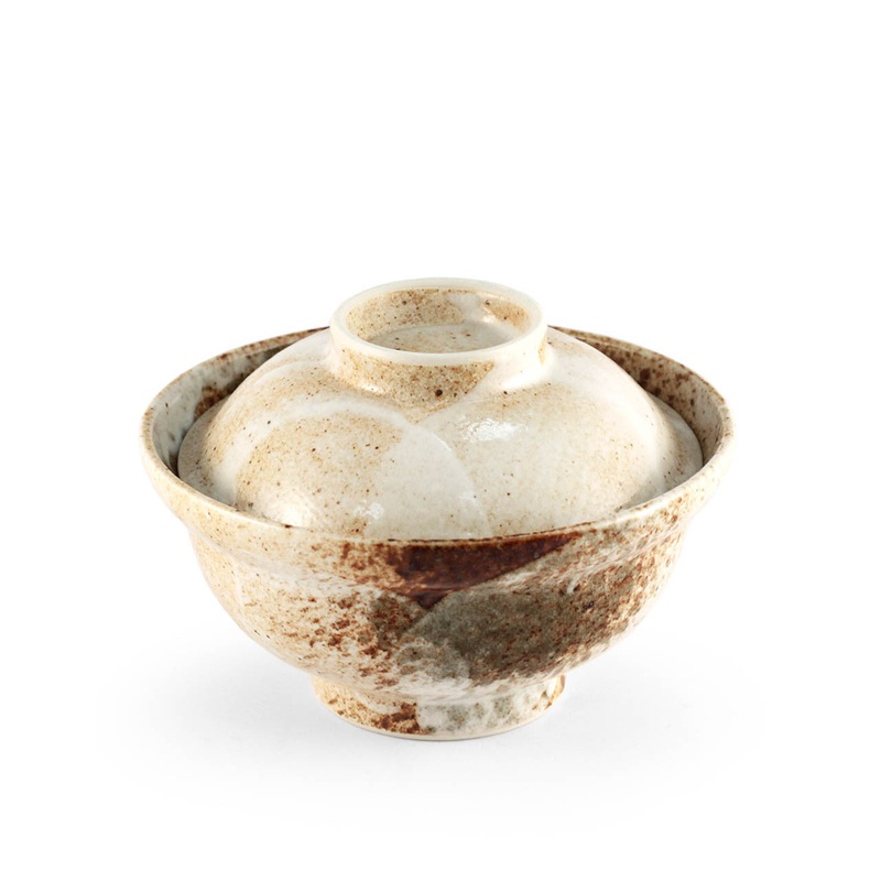 Yukishino Moss White Donburi Bowl 13 fl oz / 6.26" dia