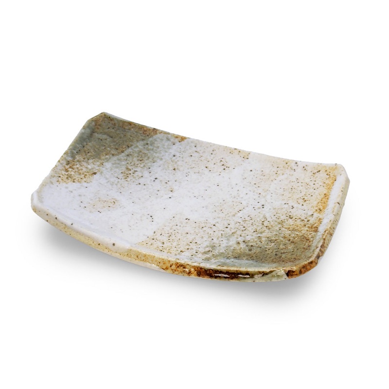 Yukishino Moss White Rectangular Salad Plate 7.36" x 4.92"