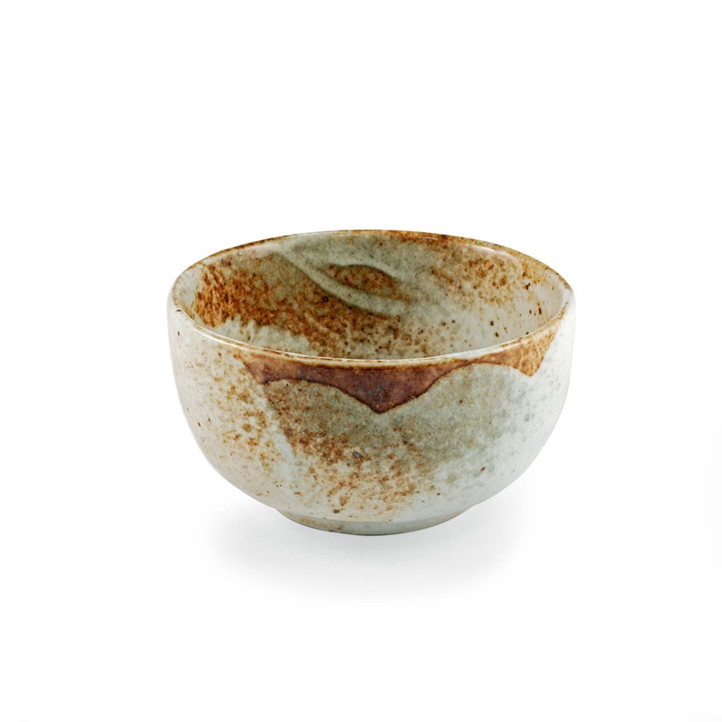 Yukishino Moss White Rice Bowl Chawan 18 fl oz / 5" dia