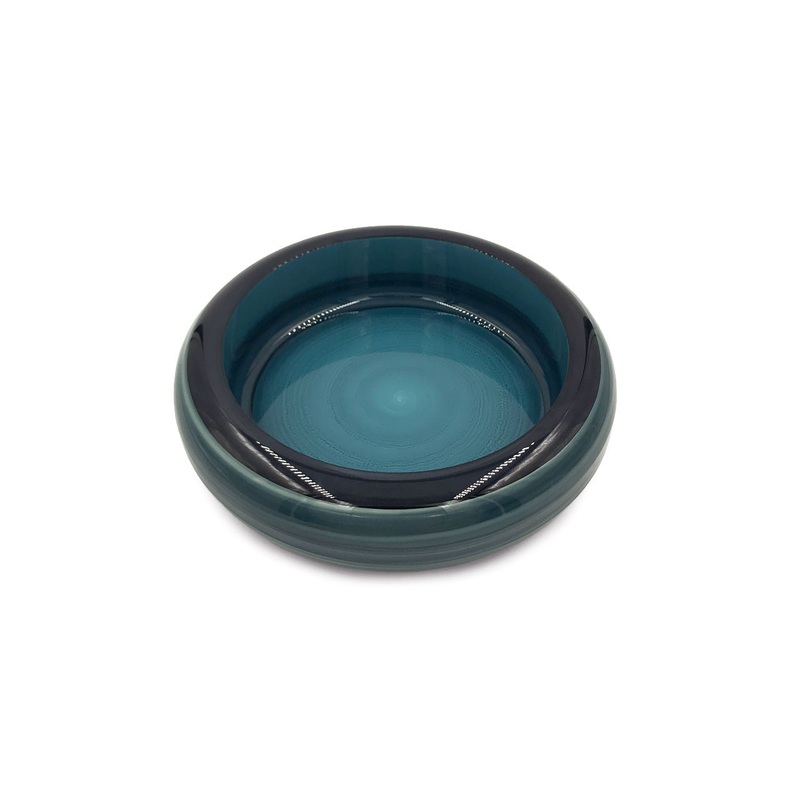 Cobalt Marble Sushi Serving Tray (Sushi Oke) 6.3" dia