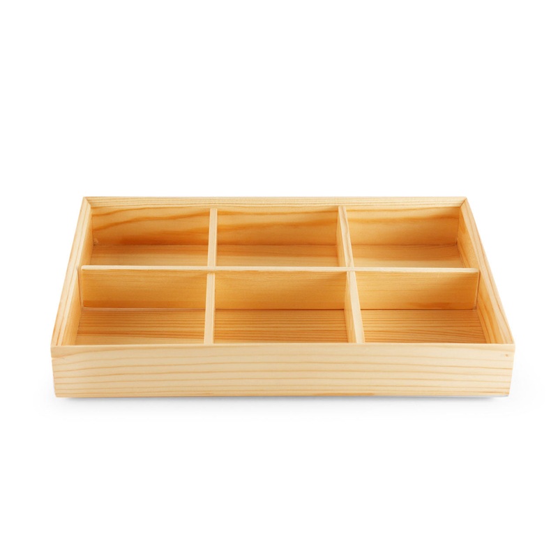 Kiwami Wooden 6 Compartment Bento Platter 12.2" x 8.2"