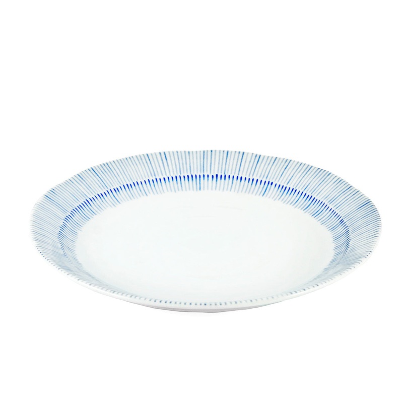 Kyo Tokusa Blue Lined Salad Plate 9.37" dia