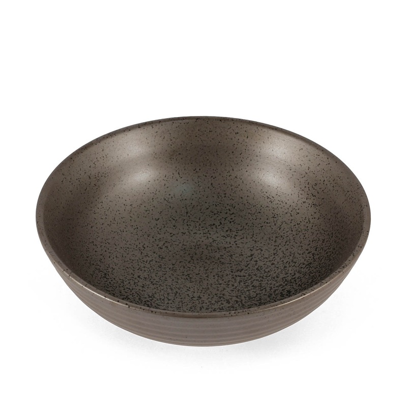 Metallic Gray Black Speckled Noodle Bowl 36 fl oz / 8" dia