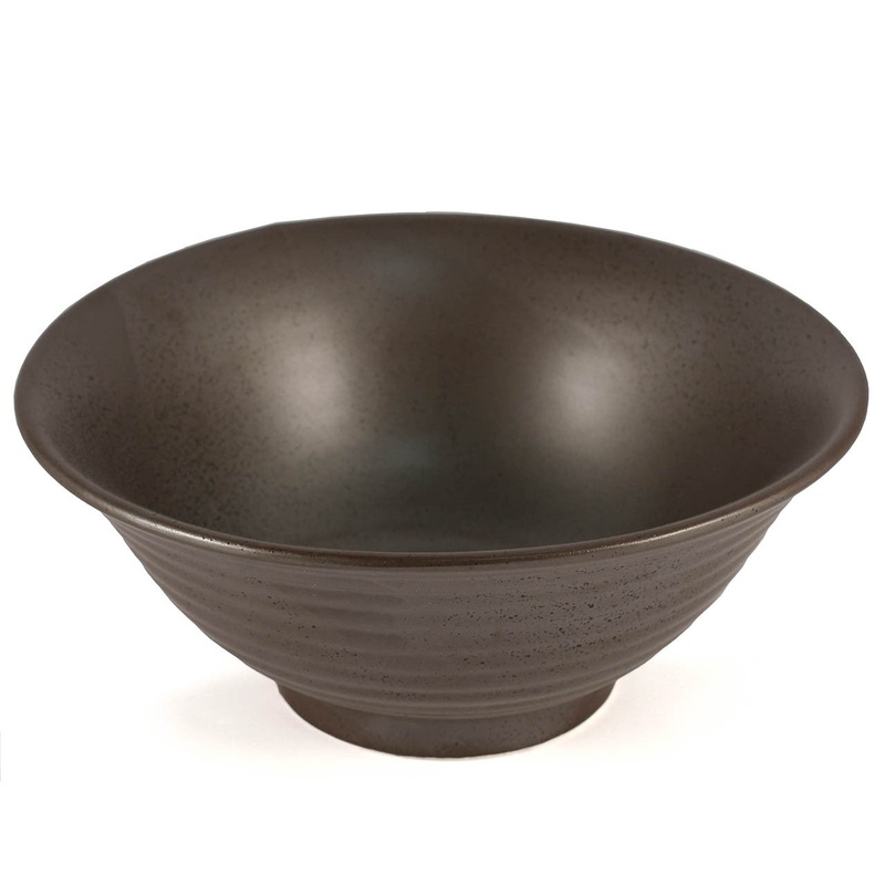 Metallic Gray Black Speckled Noodle Bowl 45 fl oz / 8.5" dia