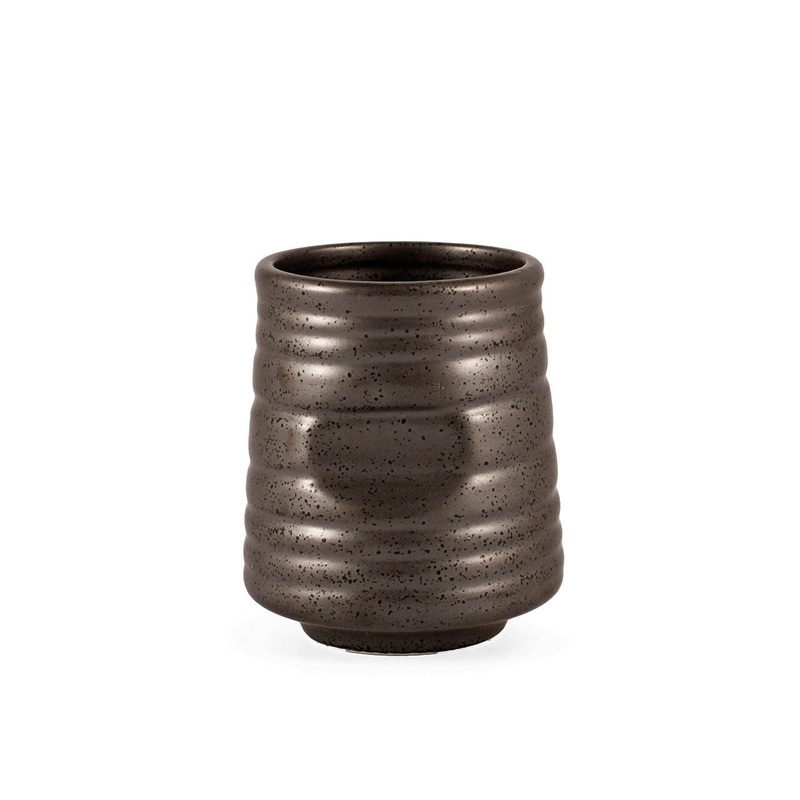 Metallic Gray Black Speckled teacups 10 fl oz