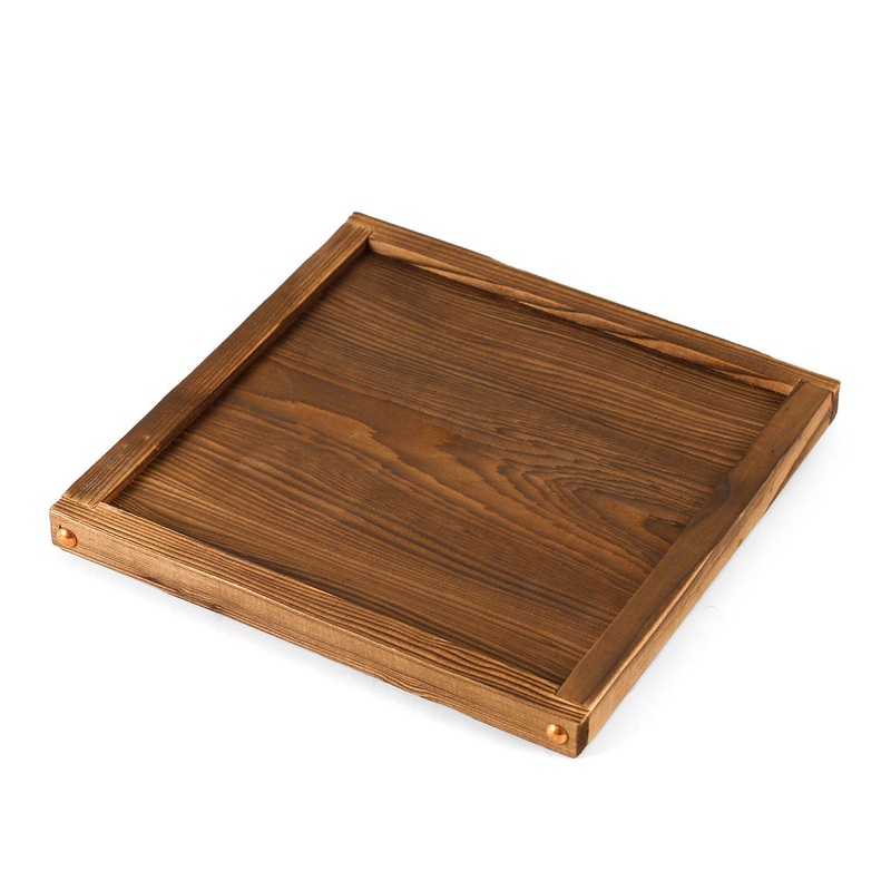 Rimmed Wooden Trivet for Tabletop Grills