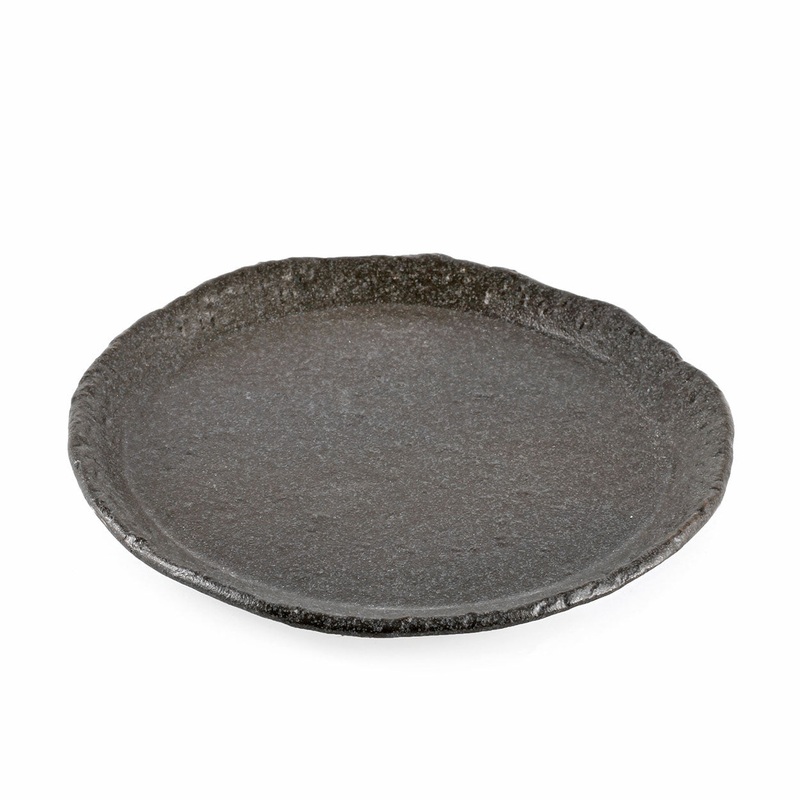 Textured Charcoal Gray Salad Plate 8.35" dia