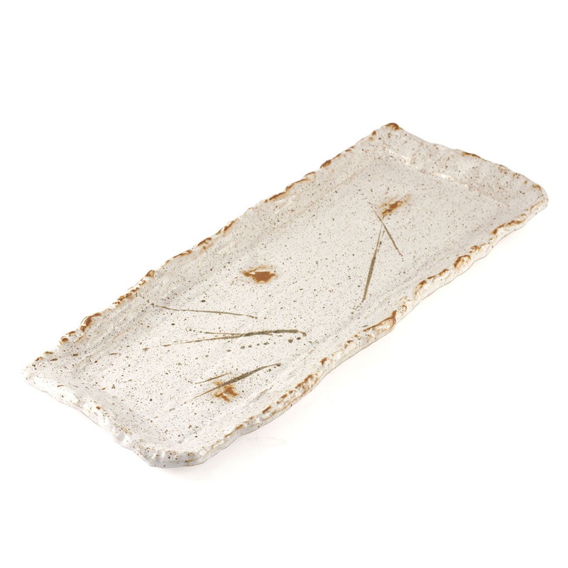 White Kessho Rectangular Plate 16.14" x 6.3"