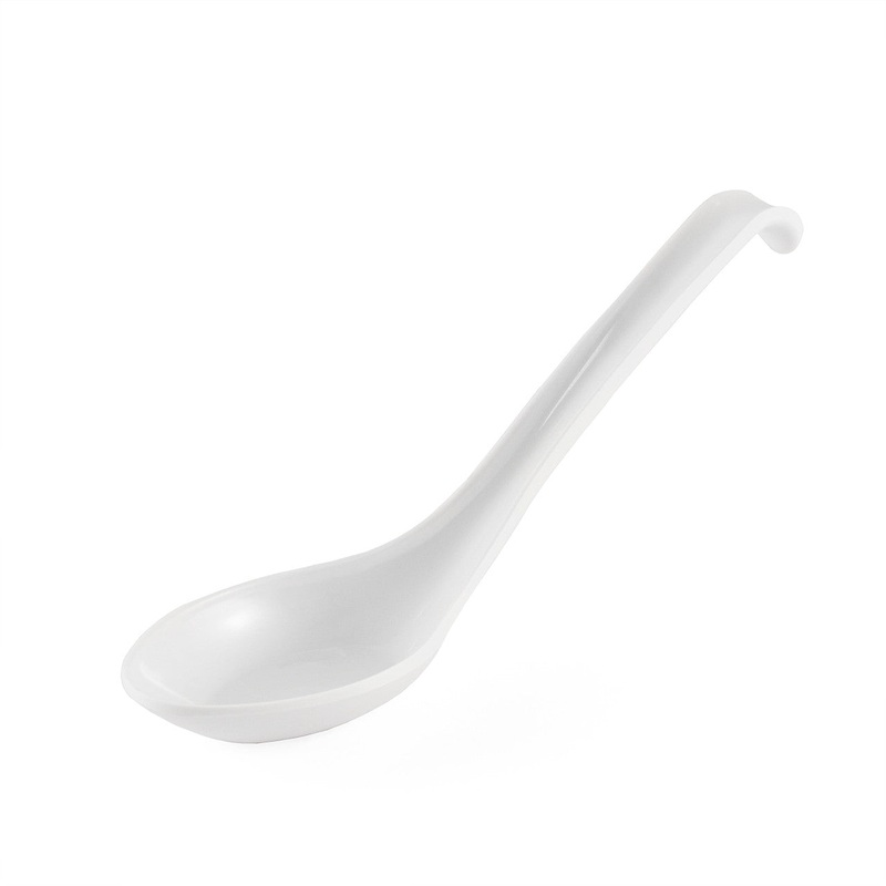 White Plastic Renge Ramen Spoon 6.5" Length