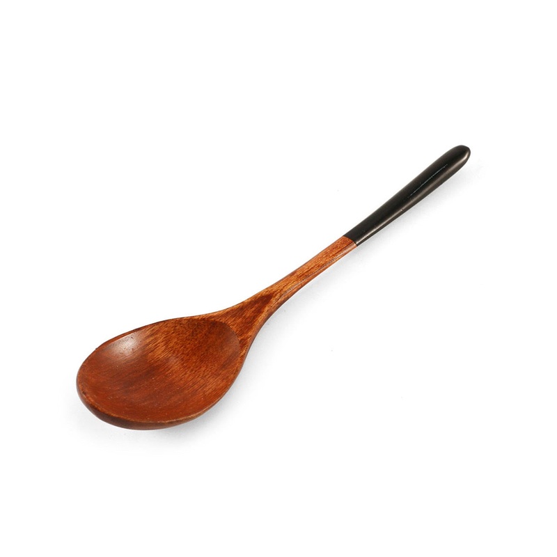 Wooden Coffee & Dessert Spoon 5.1" with Black Lacquered Handle