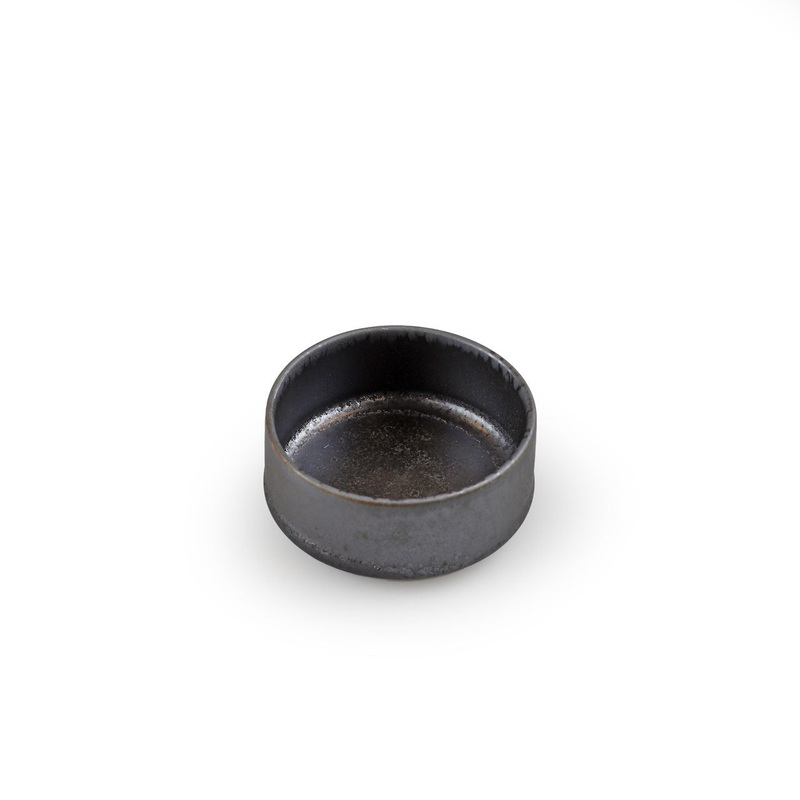 Jakuen Metallic Black Grazed Stackable Sauce Dish 2.9" dia