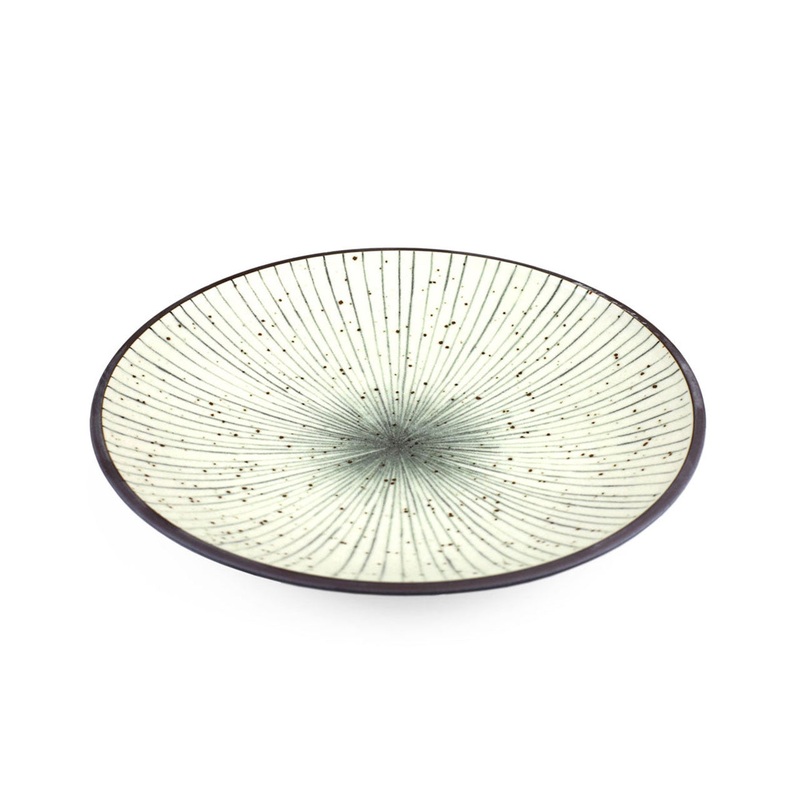 Tokusa Blue Lined Interior Dinner Plate 9.06" dia