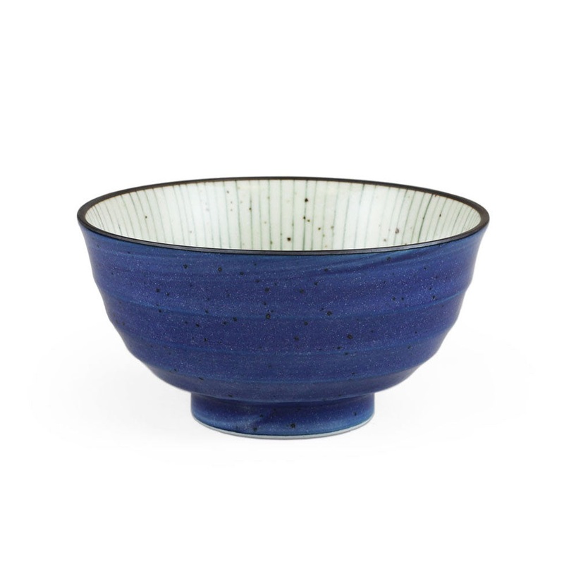 Tokusa Blue Lined Interior Donburi Bowl 35 fl oz / 6.73" dia