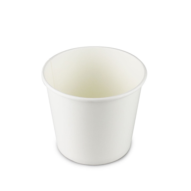 White Paper Waterproof Takeout Bowl 40 fl oz / 5.5" dia (600/case) - No Lids