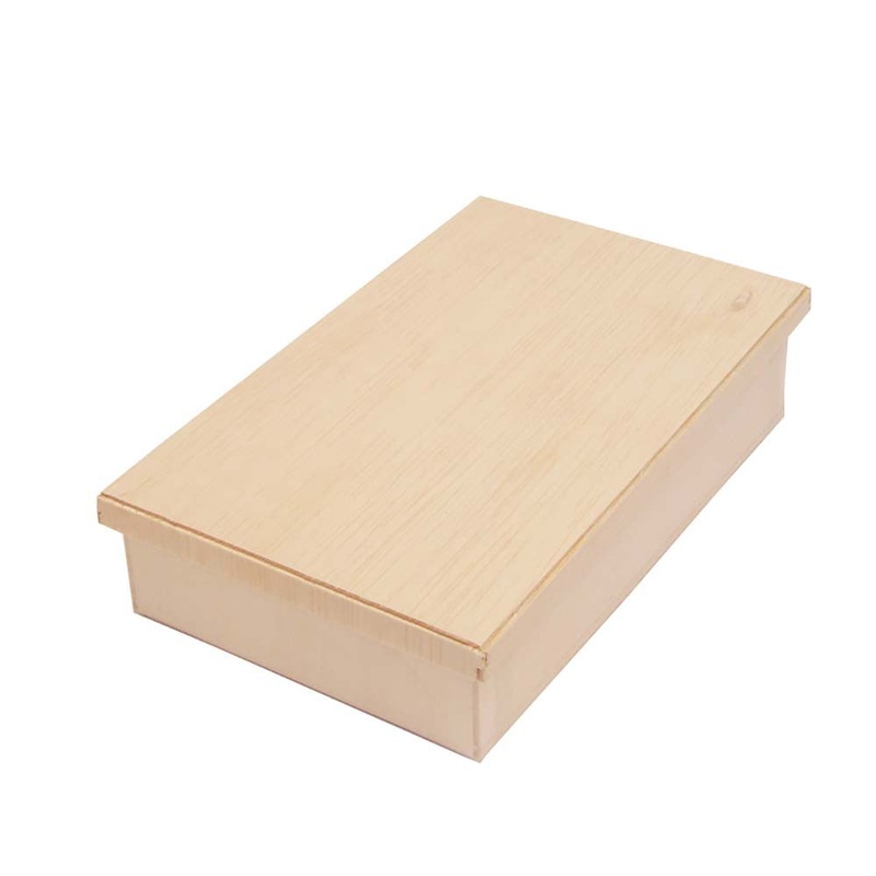 Coco Wooden Rectangular Takeout Bento Box Small 6.7" x 4.3" (25/pack) - W/ Lid