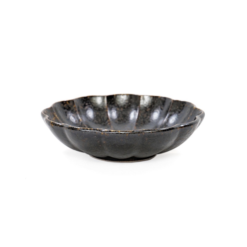 Kikka Daisy Black Kessho Salad Bowl 18 fl oz / 7.05" dia