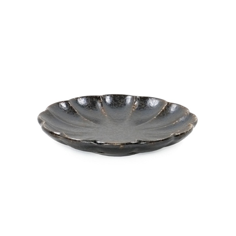 Kikka Daisy Black Kessho Salad Plate 6.6" dia