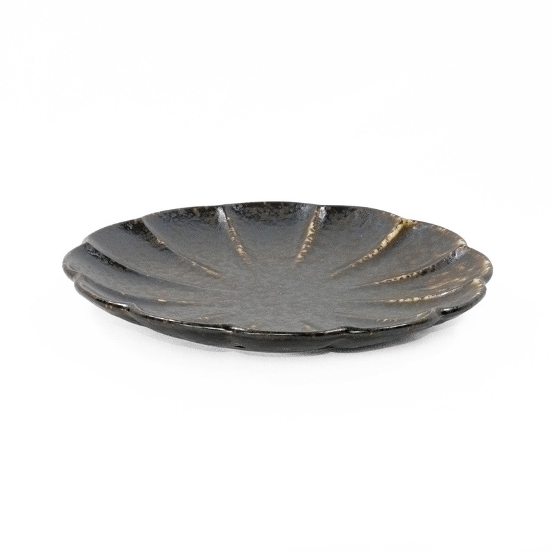 Kikka Daisy Black Kessho Salad Plate 8.5" dia