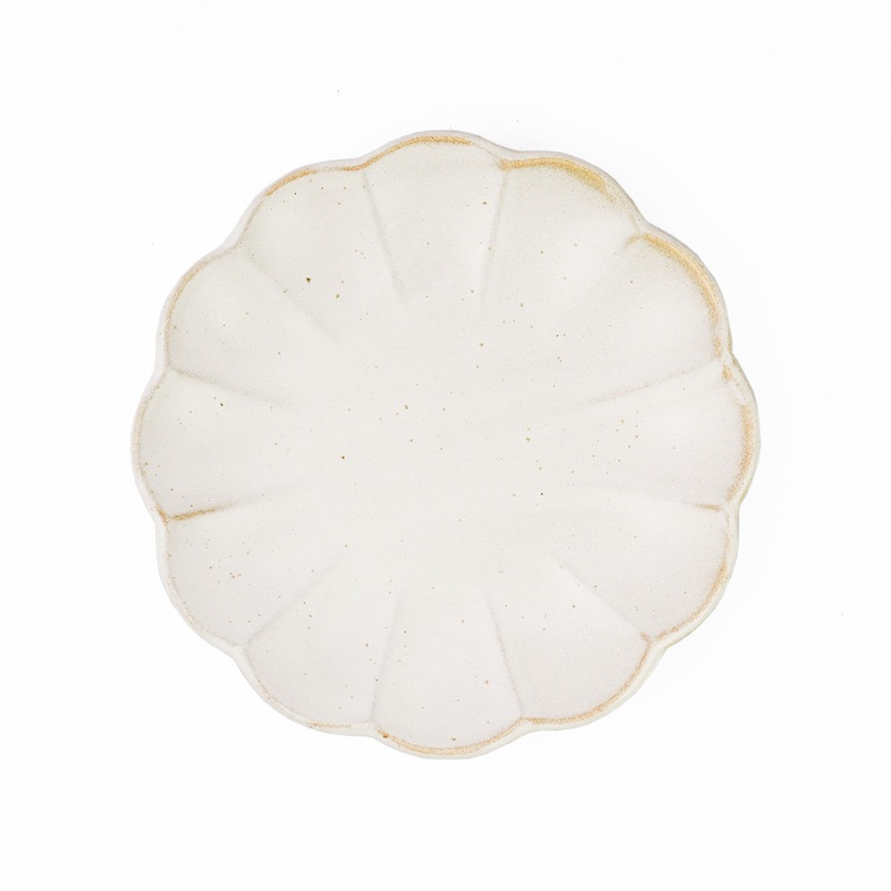 Kikka Daisy Kobiki Matte Ivory Appetizer Plate Kozara 5.6" dia