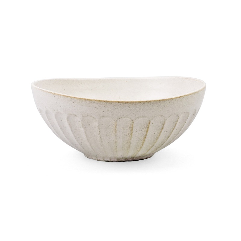 Kobiki Ivory Kobachi Bowl Shaved Design 22 fl oz / 6.25" dia