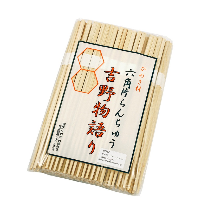 9.5" Disposable Yoshino Ranchu Japanese Cypress Chopsticks Bundled - 50 Pairs / Pack