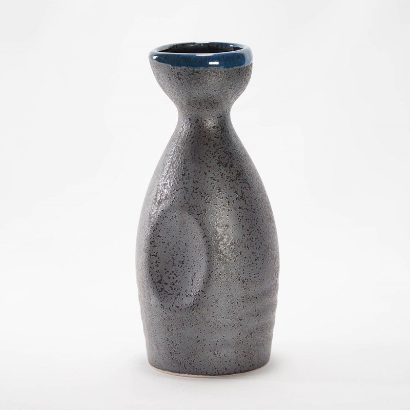 Black Crystal Glazed Ceramic Sake Server 7 fl oz (2-Go)