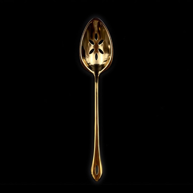 Gestura 1 Tbsp Slotted Spoon Stainless Steel Gold Plated 9"